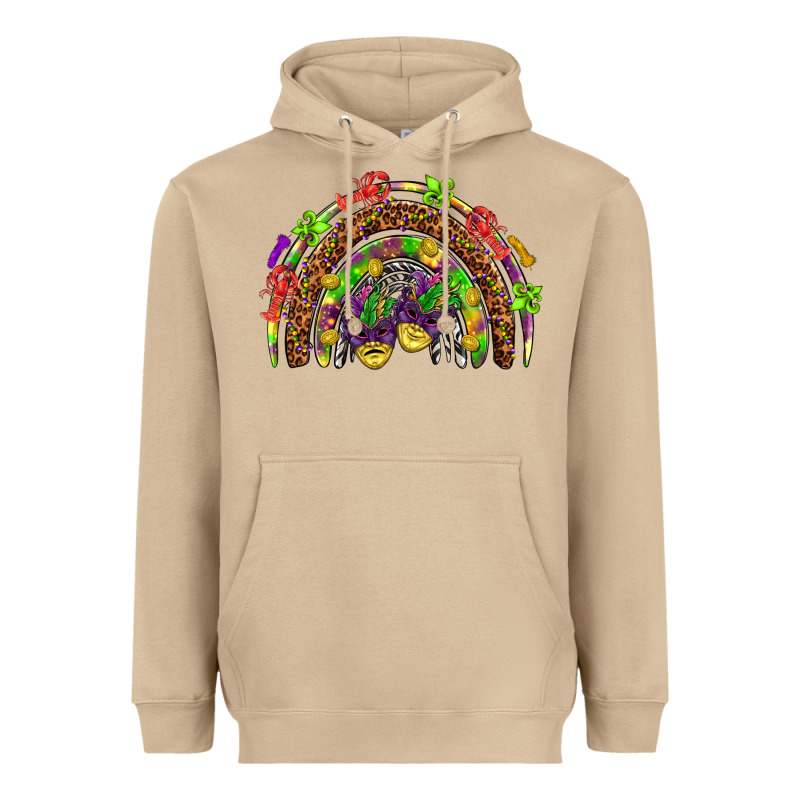 Mardi Gras Rainbow Heavyweight Hoodie by HowdyJamesFarm | Teevron