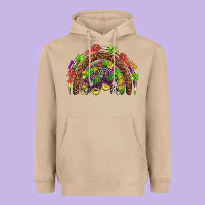 Mardi Gras Rainbow Heavyweight Hoodie Designed By Howdyjamesfarm