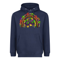 Navy Mardi Gras rainbow Heavyweight Hoodie - HowdyJamesFarm