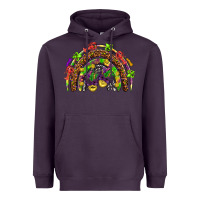 Plum Mardi Gras rainbow Heavyweight Hoodie - HowdyJamesFarm