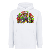 White Mardi Gras rainbow Heavyweight Hoodie - HowdyJamesFarm
