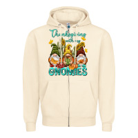 Sandshell Thanksgiving With My Gnomes Zipper Hoodie - NancyCooperArtShop