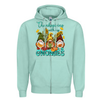 Seafoam Thanksgiving With My Gnomes Zipper Hoodie - NancyCooperArtShop