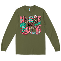 Army Green nurse on duty Long Sleeve Tee - RanaPortraitStore