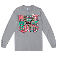 Heather Grey nurse on duty Long Sleeve Tee - RanaPortraitStore