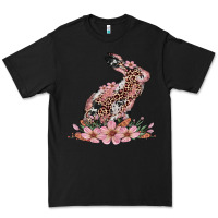 Black bunny with blossom flower Premium Tee - Artiststas