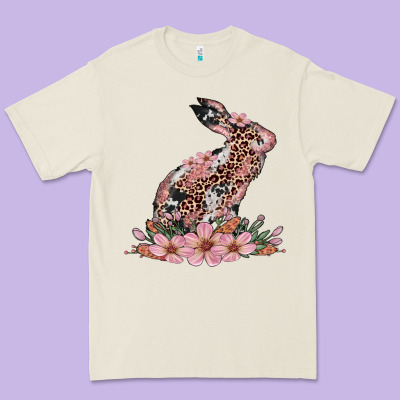 Bunny With Blossom Flower Premium Tee Designed By Artiststas