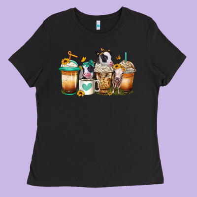 Heifers Coffee Cups Ladies Tee Designed By Jasminsmagicworld