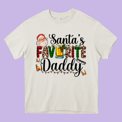 Santa's Favorite Daddy Heavy Core Tee Designed By Adodesignshop