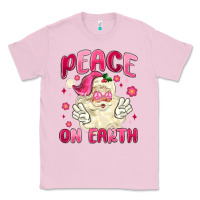 Bubblegum Pink peace on earth Classic Tee - MaliasSmallBusiness