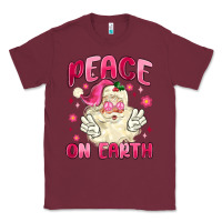 Burgundy peace on earth Classic Tee - MaliasSmallBusiness