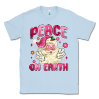 Dusty Blue peace on earth Classic Tee - MaliasSmallBusiness