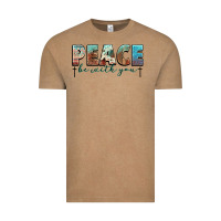 Vintage Coffee peace be with you cross Vintage Tee - NancyCooperArtShop