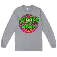 Heather Grey spooky mama Long Sleeve Tee - BundleAndBundleShop