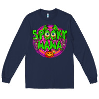 Navy spooky mama Long Sleeve Tee - BundleAndBundleShop