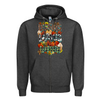 Charcoal Heather Leaves lattes Fall pumpkin Zipper Hoodie - NancyCooperArtShop