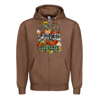 Chestnut Leaves lattes Fall pumpkin Zipper Hoodie - NancyCooperArtShop