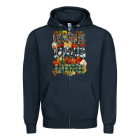 Navy Leaves lattes Fall pumpkin Zipper Hoodie - NancyCooperArtShop