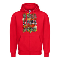 Red Leaves lattes Fall pumpkin Zipper Hoodie - NancyCooperArtShop
