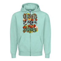 Seafoam Leaves lattes Fall pumpkin Zipper Hoodie - NancyCooperArtShop