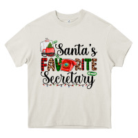 Cream santa's favorite secretary Heavy Core Tee - AdoDesignShop