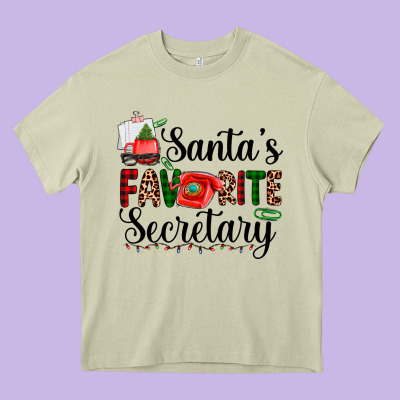 Santa's Favorite Secretary Heavy Core Tee Designed By Adodesignshop