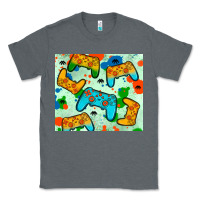 Charcoal Heather gaming controller Classic Tee - JahusDesignShop