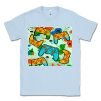 Dusty Blue gaming controller Classic Tee - JahusDesignShop