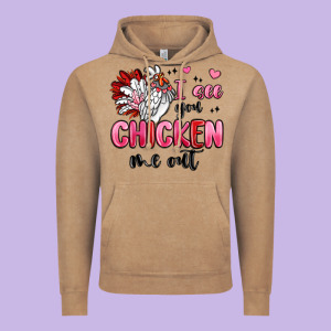 I See You Chicken Out Vintage Hoodie Designed By Maliassmallbusiness