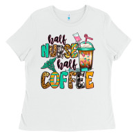 White half nurse half coffee Ladies Tee - Jasminsmagicworld