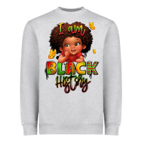Heather Grey i am black history juneteenth Heavyweight Sweatshirt - LillyAllenDesigns