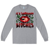 Heather Grey it's halloween bitches Long Sleeve Tee - BundleAndBundleShop
