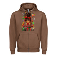 Chestnut santa's favorite nail artist afro messy bun Zipper Hoodie - texasbilliewilder