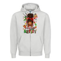 Dove Grey santa's favorite nail artist afro messy bun Zipper Hoodie - texasbilliewilder