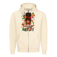 Sandshell santa's favorite nail artist afro messy bun Zipper Hoodie - texasbilliewilder
