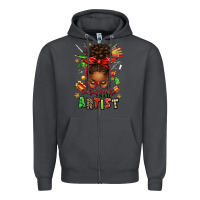 Smoke santa's favorite nail artist afro messy bun Zipper Hoodie - texasbilliewilder
