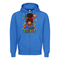 True Royal santa's favorite nail artist afro messy bun Zipper Hoodie - texasbilliewilder