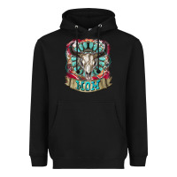 Black Mom Bull Skull Mother's Day Heavyweight Hoodie - CowGirlArtShop
