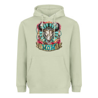 Matcha Mom Bull Skull Mother's Day Heavyweight Hoodie - CowGirlArtShop
