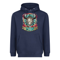 Navy Mom Bull Skull Mother's Day Heavyweight Hoodie - CowGirlArtShop