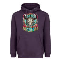 Plum Mom Bull Skull Mother's Day Heavyweight Hoodie - CowGirlArtShop