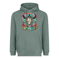 Sage Mom Bull Skull Mother's Day Heavyweight Hoodie - CowGirlArtShop