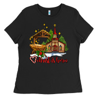 Black the church  chrıst is born Ladies Tee - AdoDesignShop