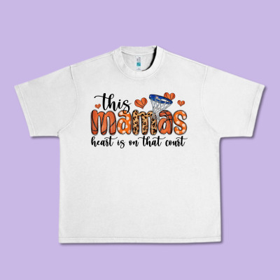 This Mamas Heart Is On That Court Urban Heavy Tee Designed By Maliassmallbusiness