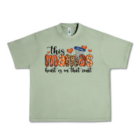 Oil Green this mamas heart is on that court Urban Heavy Tee - MaliasSmallBusiness