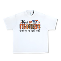 White this mamas heart is on that court Urban Heavy Tee - MaliasSmallBusiness
