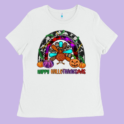 Happy Hallothanksmas Ladies Tee Designed By Jahusdesignshop