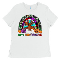 White happy hallothanksmas Ladies Tee - JahusDesignShop