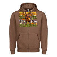 Chestnut Thankful Thankful Thankful Zipper Hoodie - NancyCooperArtShop