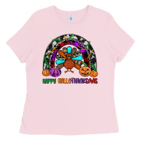 Bubblegum Pink happy hallothanksmas Ladies Tee - JahusDesignShop